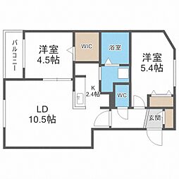 ブランシャールNEO 2LDKの間取図画像