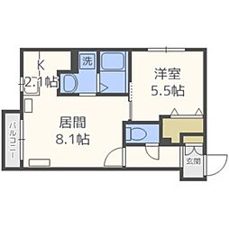 グランメールメイビス 1LDKの間取図画像