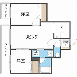 VestLifeカイセイ 2LDKの間取図画像