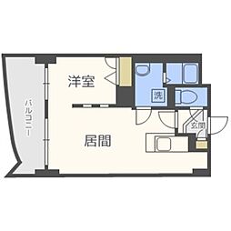 ビッグパレス中島公園リバーサイドB棟 1LDKの間取図画像
