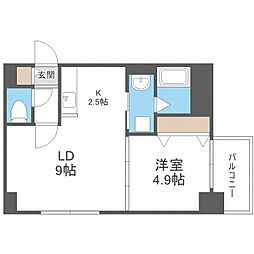 COMSRESIDENCE鳥居前 1LDKの間取図画像