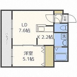 セブンスコートN14 1LDKの間取図画像