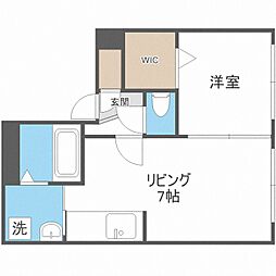ＣＡＳＡ　Ｎ7 3階1DKの間取り
