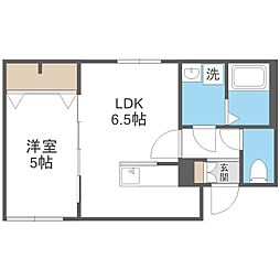 ＡＳＴＥＲ　ＮＡＮＧＯＸＩＶ 3階1LDKの間取り