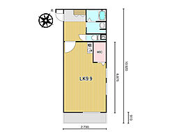 アイレガリア松戸五香 1Kの間取図画像
