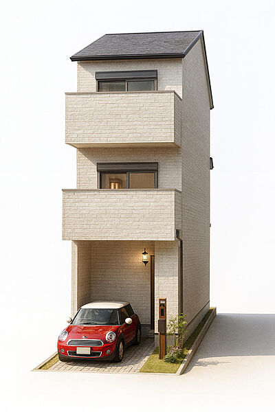 【外観イメージパース】新築参考プラン　土地価格2080万円　建物価格2019万円　建物面積75.14m2