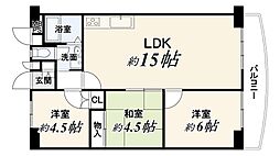深草西浦住宅 3LDKの間取図画像