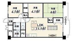 向島ニュータウン第三街区3-C棟 3LDKの間取図画像