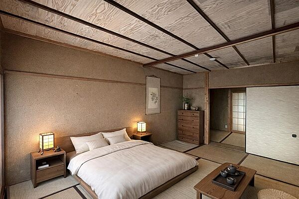 【和室】南側からの光が差し込む約6.8帖の和室。※本画像は実際の写真にCG加工を加えたもので実際とは異なります。汚れが一部消えている場合がございます。室内（2026年2月）撮影