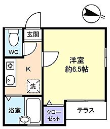 メゾン薬円台 1階1Kの間取り