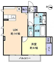 リッチモッチ 1階1LDKの間取り