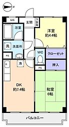 ラ・フォレ薬円台 2DKの間取図画像