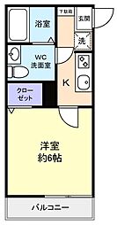 ソワ習志野台 1階1Kの間取り