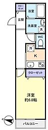 アイフラット 1Kの間取図画像