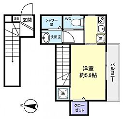 セピアコート寿 ワンルームの間取図画像