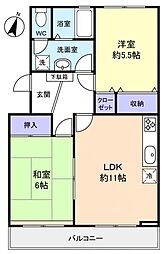 サンルミエール 2LDKの間取図画像