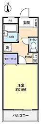 ロフティーグリーン2 1Kの間取図画像