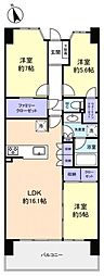 ルフォンソレイユ船橋美し学園 3LDKの間取図画像