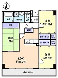 アイングレース八千代 3LDKの間取図画像