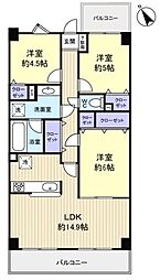 ライオンズマンション西八千代 3LDKの間取図画像