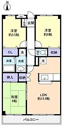 八千代TYプラザA棟 3LDKの間取図画像