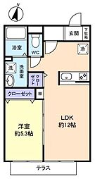 ファームブルック 1LDKの間取図画像