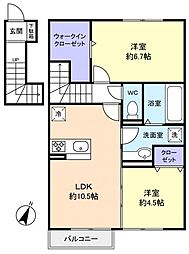 メタセコイア 2LDKの間取図画像