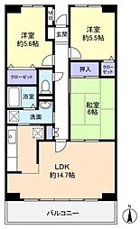 ルーチェ緑が丘A棟 3LDKの間取図画像