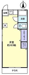 No.7アトムステーションBLd. ワンルームの間取図画像