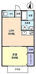カーサジョイア 1LDKの間取図画像
