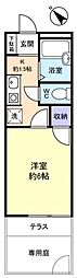 ハイツエノサワB棟 1Kの間取図画像
