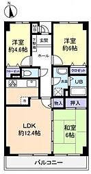 ヴェルドミールゆりのき台 3LDKの間取図画像