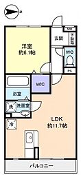 ロイヤルコートB 1LDKの間取図画像