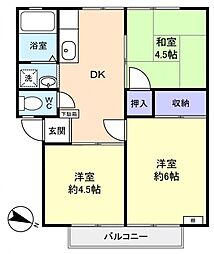 エコエイト 1階3DKの間取り
