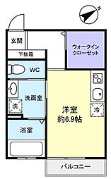 サラブレッドＳＯＵＬ 1階ワンルームの間取り