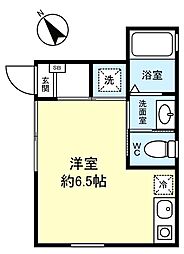ベレガンス八千代台II 1階ワンルームの間取り