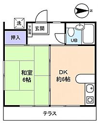 リアル・コーポ 1階1DKの間取り