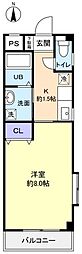アドラブール勝田台 1Kの間取図画像