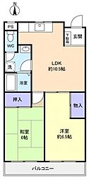 グリーンヒル八千代 2LDKの間取図画像