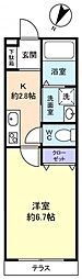 DOビル上町ヘーベルメゾン 1Kの間取図画像