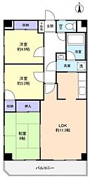 グリーンアーク勝田台 3LDKの間取図画像