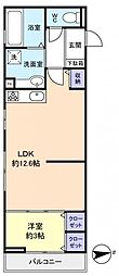 グランドール 1LDKの間取図画像