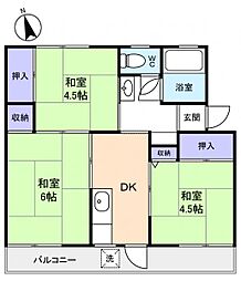 東洋マンション 3DKの間取図画像