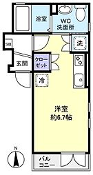 サンボナール ワンルームの間取図画像