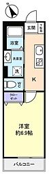 船橋市前原西8丁目アパート 1Kの間取図画像