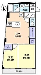 ドエル・シャンビエン 2LDKの間取図画像