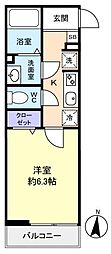 リブリ・ヘルック 1Kの間取図画像