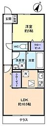 jyuto勝田台2 1LDKの間取図画像