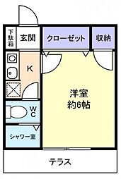 セントヒルズ津田沼2 1階1Kの間取り