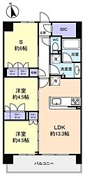 スカイグランデ津田沼 2SLDKの間取図画像